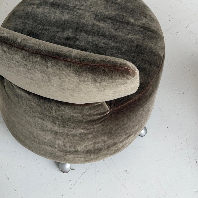 Textile Aki Chairs by Toshiyuki Kita for Cassina in Mohair For Sale - Image 7 of 9