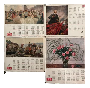 1959 Russian Calendar, Set of 4