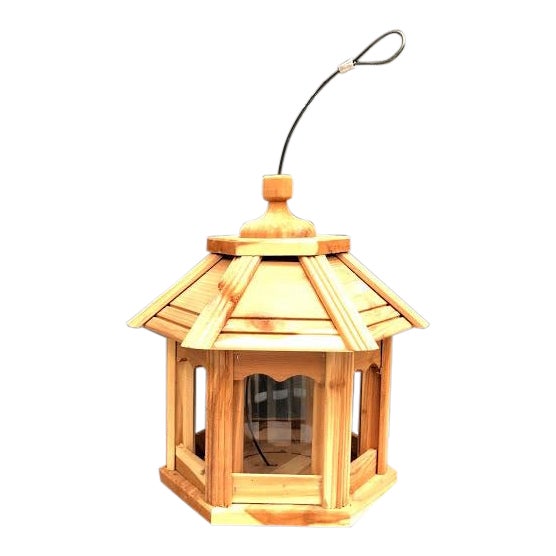 1970s Vintage Handmade Wooden Bird Feeder Chairish