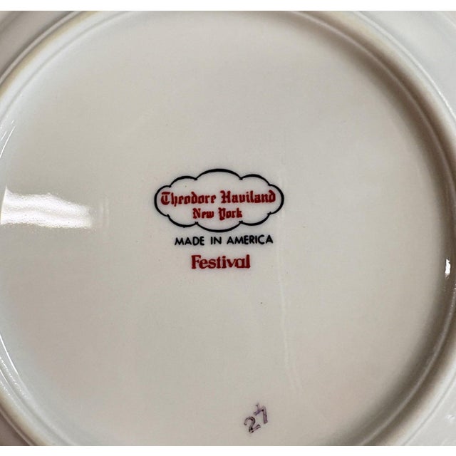 26-Piece 1940’s Theodore Haviland New York "Festival" Porcelain Dinnerware Set This sophisticated 26-piece partial service...