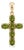 Natural Peridot Cross Pendant | 18k Gold Plated Gemstone Cross Charm | August Birthstone Religious Jewelry For Sale