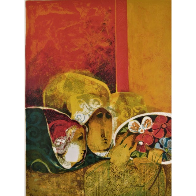 This artwork "Untitled II" is an original color lithograph with embossing by noted Spanish artist Alvar Sunol Munoz Ramos,...