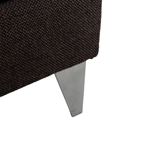 Modern Fabric Ottoman in Brown Grey from Ewald Schillig For Sale - Image 3 of 9