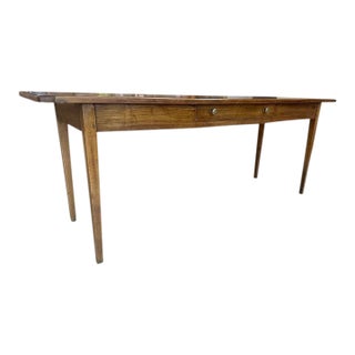 Antique French Farmhouse Work Table W/ Drawer For Sale