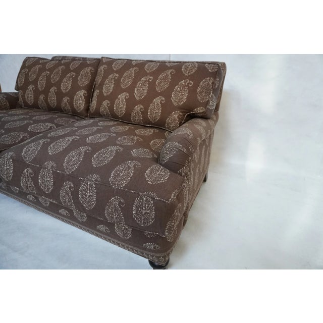 Cambridge Loveseat Sofa in a Paisley Linen by Rooms & Gardens For Sale - Image 13 of 13