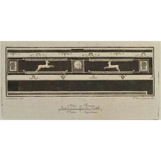 Ornamental Pompeian Style from "Antiquities of Herculaneum" is an etching on paper realized by Vincenzo Segoni in the 18th...