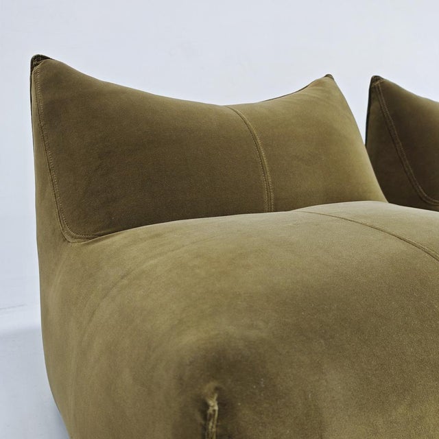 Le Bambole Modular Armchairs in Green Velvet by Mario Bellini for B&B Italia, 1970s, Set of 2 For Sale - Image 17 of 18