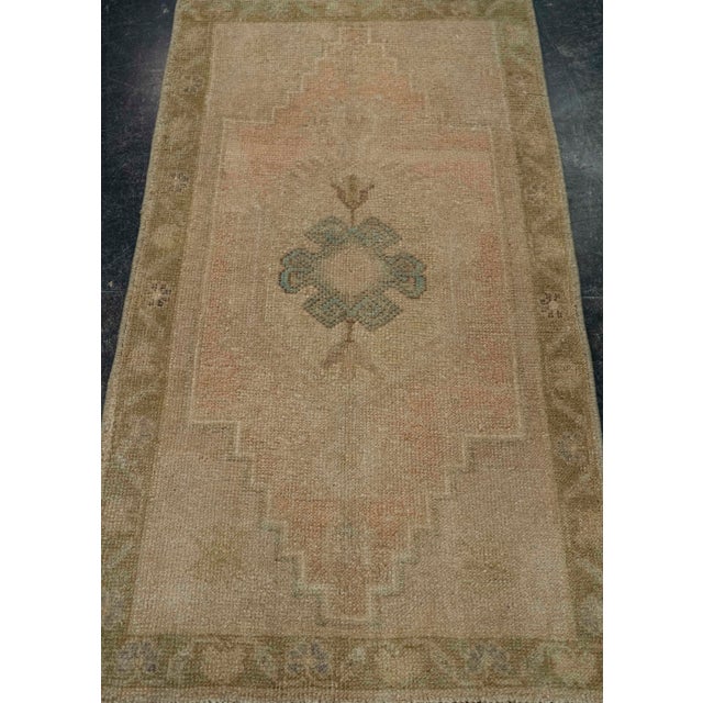 Early 21st Century Turkish Mini Rug Oriental Hand Knotted Vintage Rug 1'9" x 3'5" #20622 For Sale - Image 5 of 8
