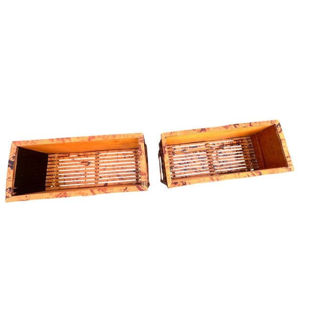 Late 20th Century Pair Rattan Planters For Sale - Image 18 of 18