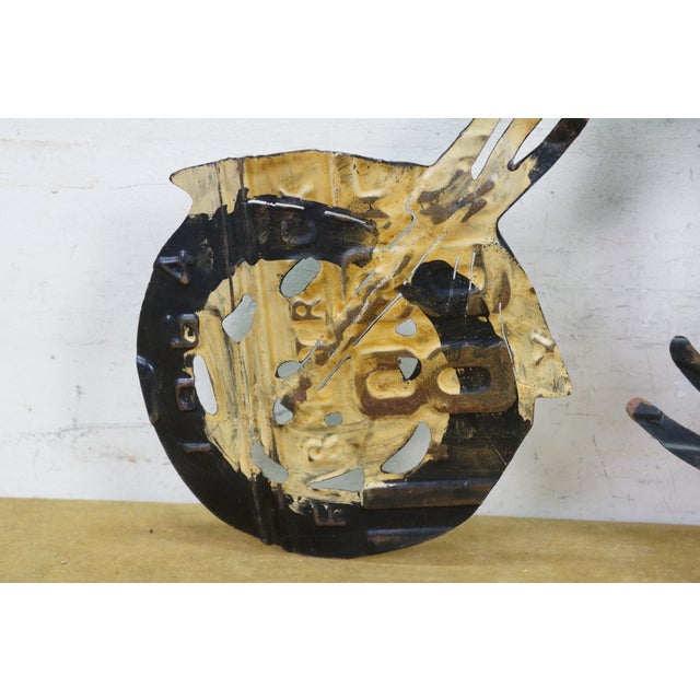 Late 20th Century Vintage Motorcycle Biker License Plate Wall Art Plaque Artwork Sculpture 26" For Sale - Image 5 of 10