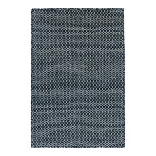 Dash & Albert by Annie Selke Honeycomb Indigo/Grey Woven Wool Rug, 2' x 3' For Sale