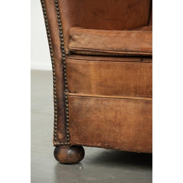 Vintage Sheepskin Wing Lounge Chair For Sale - Image 12 of 13