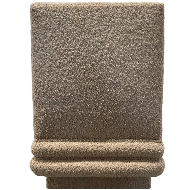 Armless Side Chair in Blush Bouclé on Casters For Sale - Image 4 of 4