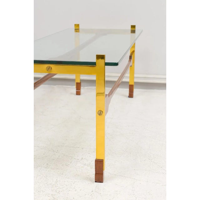 Sculptural Rosewood and Brass Coffee Table For Sale - Image 9 of 12