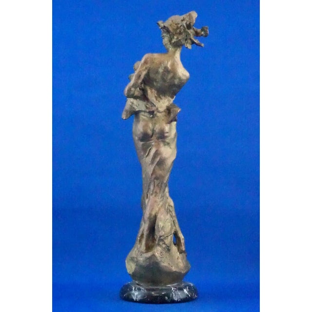 Large 20th Century Gilded Bronze Sculpture of Goddess of Fortune by Félix Schivo, Italy For Sale - Image 13 of 18