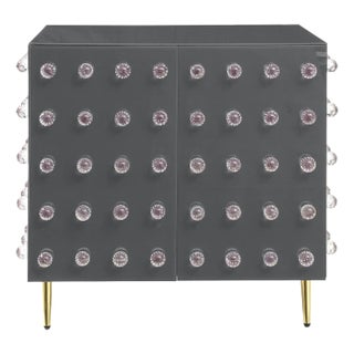 Gray Modern Glass 2 Door Cabinet With 90 Jewelry Made in Italy For Sale