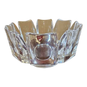 Orrefors Large 9" Round Bowl "Corona" Pattern by Lars Hellsten