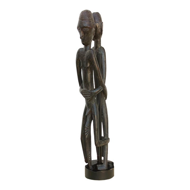 Mid-Century African Primordial Lovers Sculpture For Sale
