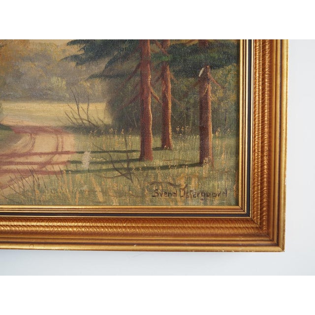 Scandinavian Artist, The Deer by the Road, 1970s, Oil on Canvas, Framed For Sale - Image 6 of 14