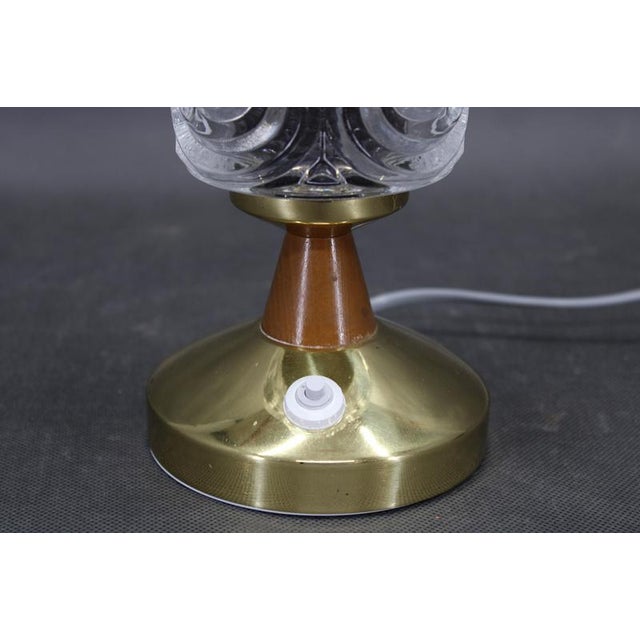 Mid-Century Table Lamps with Sculpted Pressed Glass Shades from Lidokov, 1970s, Set of 2 For Sale - Image 4 of 13