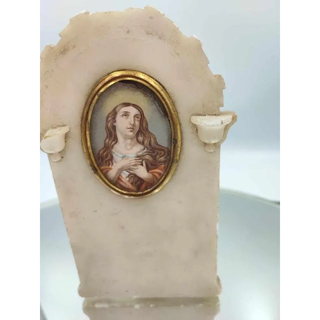 Marble Base in Saint Jesus Frame, 1920s For Sale - Image 3 of 6