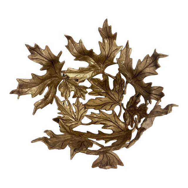 Stylish John Richard Organic Modern Gold Leaves Bowl, showroom floor sample