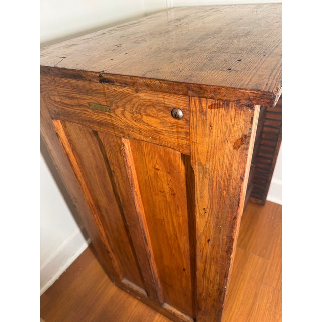 Brown Antique Hamilton 24 Drawer Printer’s Flat File Industrial Cabinet C. 1920-1930 For Sale - Image 8 of 15