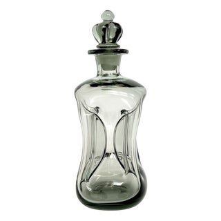 Kluk Kluk Glass Bottle by Jakob E. Bang for Holmegaard, Denmark, 1940s For Sale