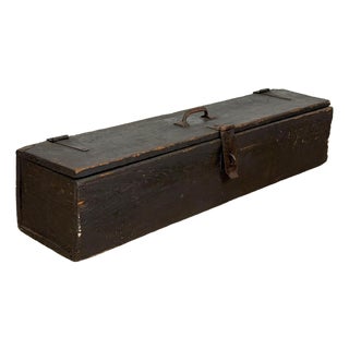 Antique 29" Farmhouse Wood Machinist Chest Tool Storage Box For Sale