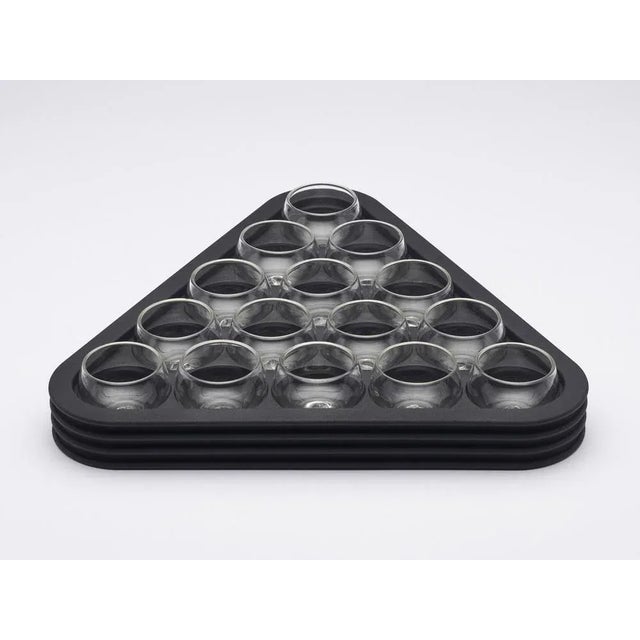 Contemporary Snooker Triangle Shot Glasses and Tray Set by Alexandre Arrechea & SoShiro, 2021 For Sale - Image 3 of 5