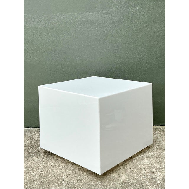 Vintage Postmodern Lucite Box Side Table For Sale - Image 12 of 12