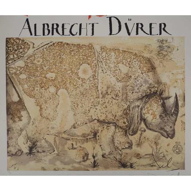 Modern Salvador Dali, Rhinoceros, Homage to Albrecht Dürer, Lithograph For Sale - Image 3 of 10