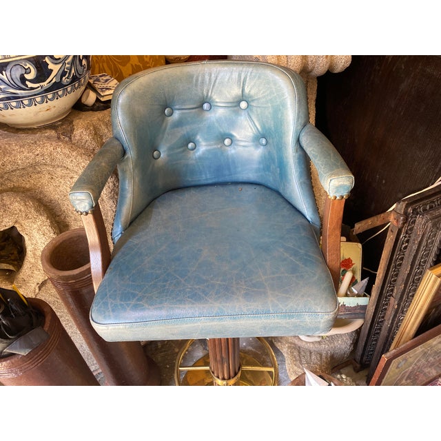 Blue Vintage Bar Stool, 1970s For Sale - Image 8 of 16