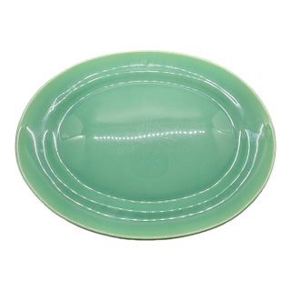 Vintage Ceramic Celedon Platter For Sale