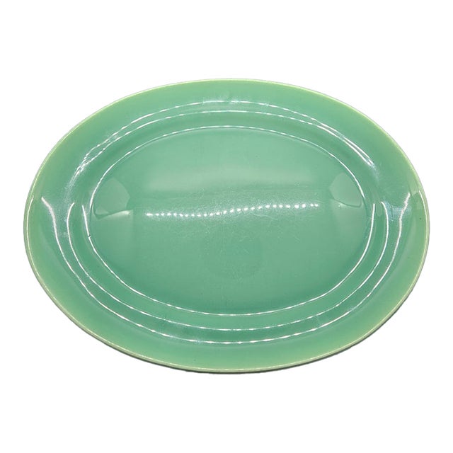 Vintage Ceramic Celedon Platter For Sale