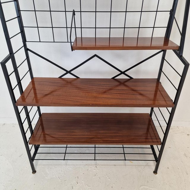 Mid-Century Italian Freestanding Shelving Unit in Teak, 1950s For Sale - Image 10 of 15