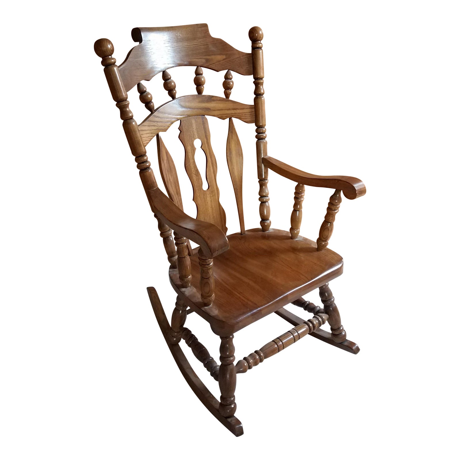 Virginia House Solid Oak Rocking Chair Chairish