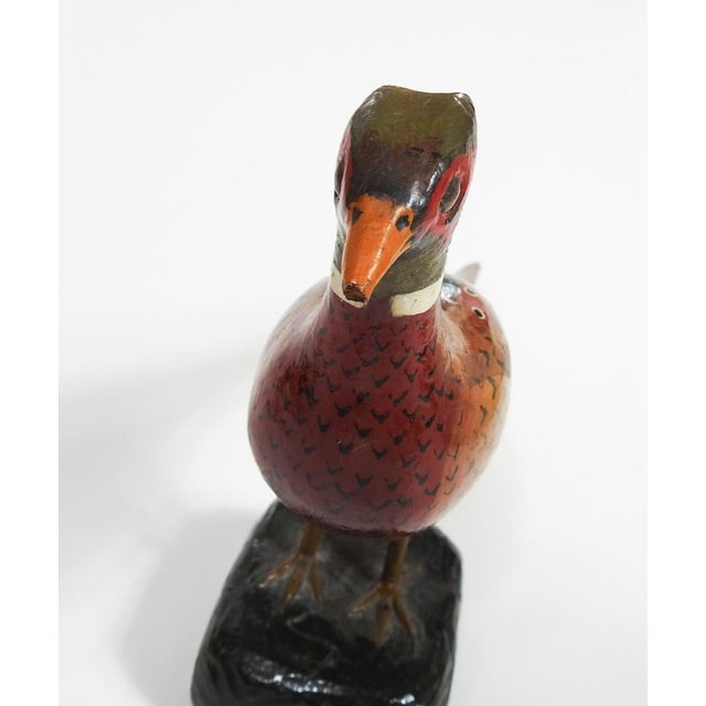Brown Early 20th Century Folk Art Pheasant Carvings - A Pair For Sale - Image 8 of 14