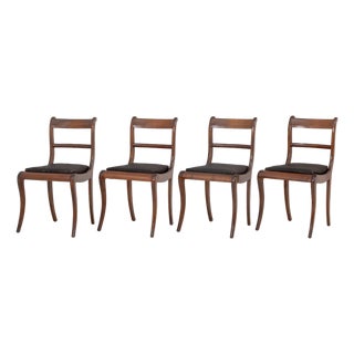 Regency Style Mahogany Dining Chairs, 4 For Sale