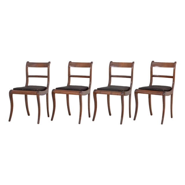 Regency Style Mahogany Dining Chairs, 4 For Sale