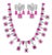 Gia Certified, No Heat, 60 Ct Pink Sapphire & 25 Ct Diamond Necklace Suite 18 Kt For Sale