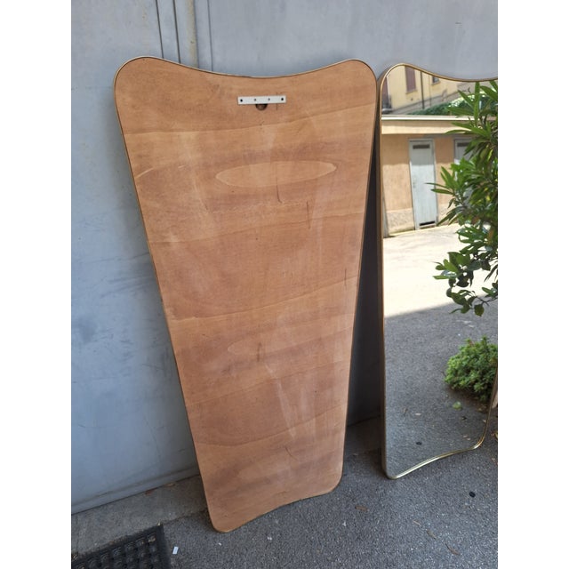 Metal Wall Mirror with Brass Frame in the style of Gio Ponti for Fountain Art Park of the Princes Naples, 1990s For Sale - Image 7 of 16