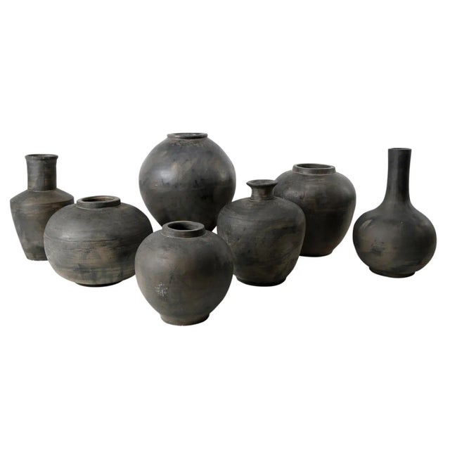 Modern Chandra Black Earth Pottery Vase For Sale - Image 3 of 3