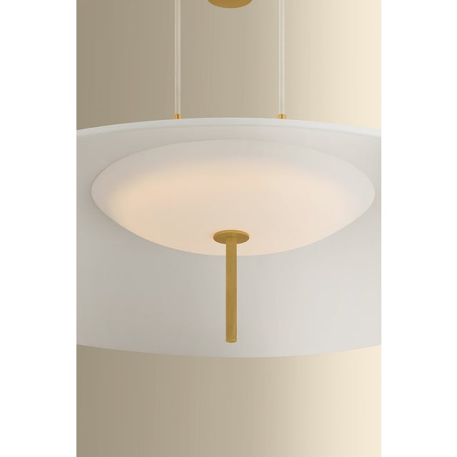 Hudson Valley Lighting Emmons 30 in. 1 Light Pendant in Aged Brass and Soft White Finish For Sale In New York - Image 6 of 11