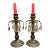 Vintage Brass & Crystal Prismatic Candlesticks – Pair of Hollywood Regency Candle Holders For Sale