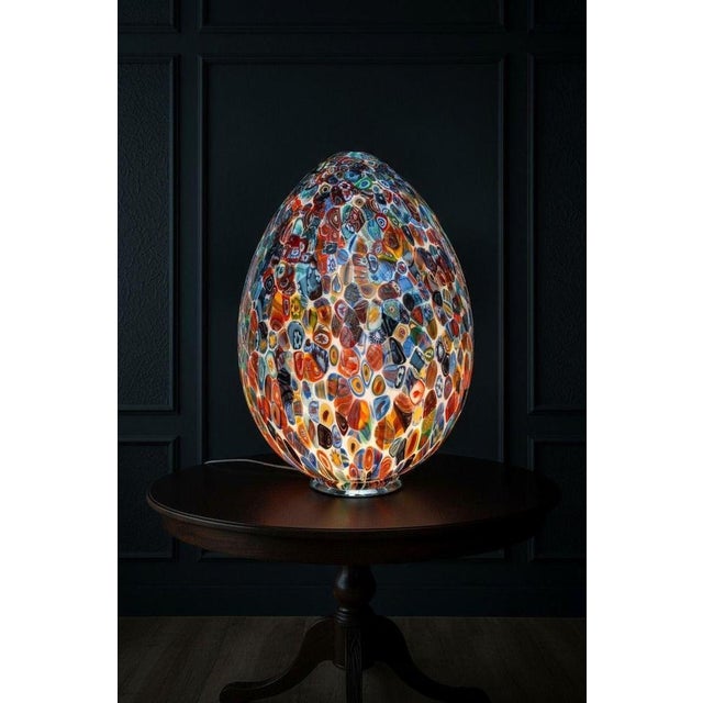 Murano Glass Egg Lamp by 1295 Murano For Sale - Image 3 of 7