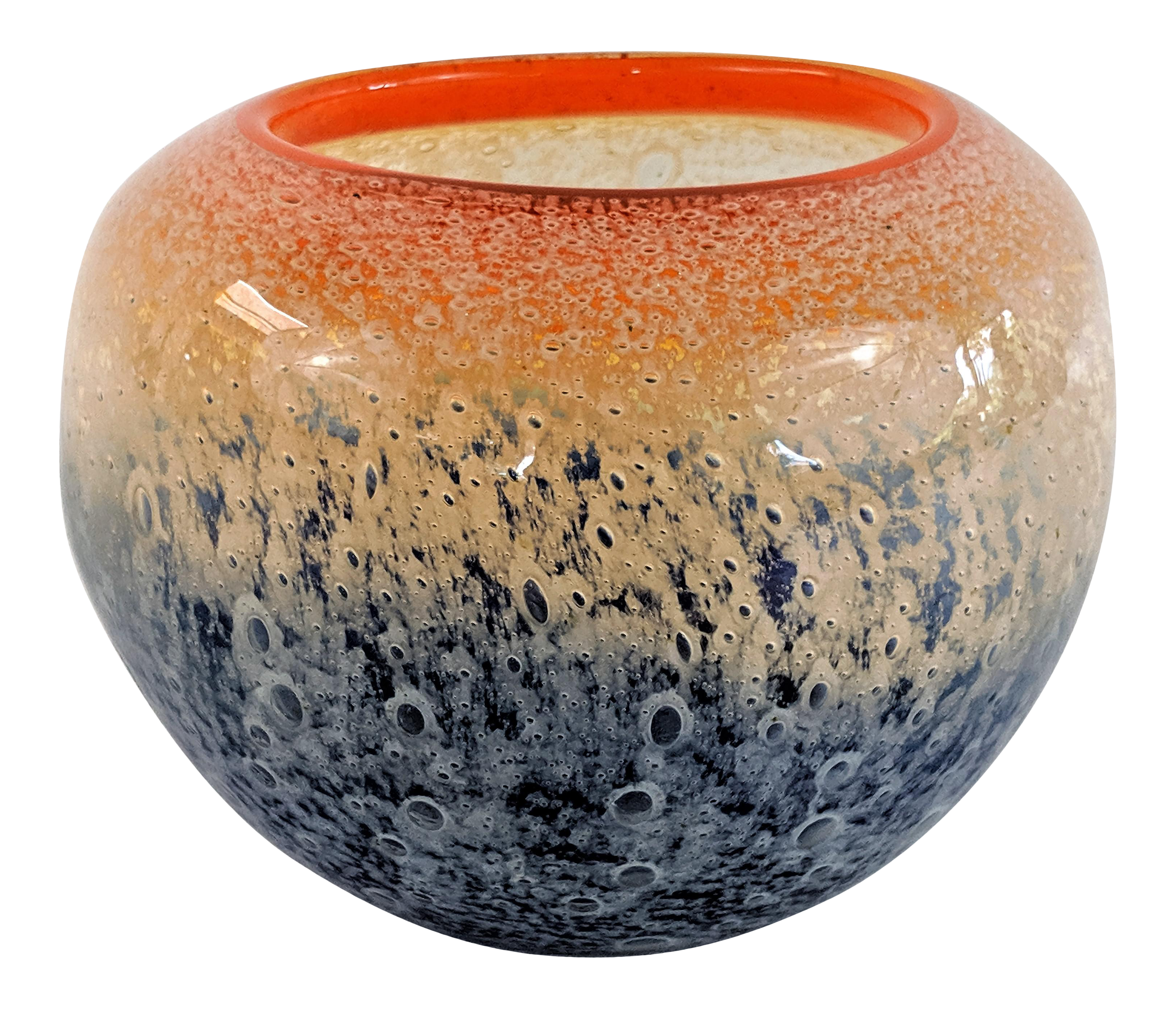 Benny Motzfeldt Art Glass Bubble Vase Norway Mid Century