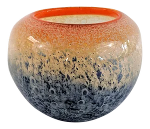 Benny Motzfeldt Art Glass Bubble Vase Norway Mid Century Modern