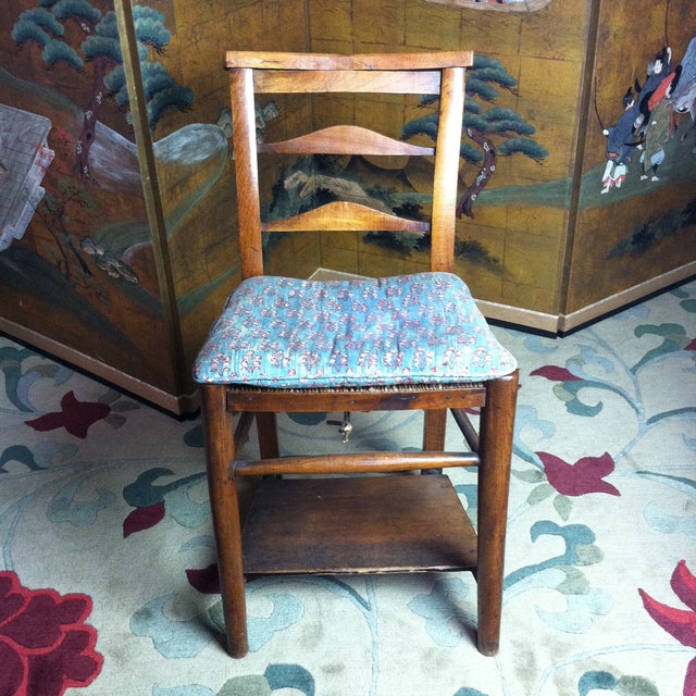 Wood Mid 19th Century Set of 6 Italian Rush Seat Ladderback Church Chairs For Sale - Image 7 of 18