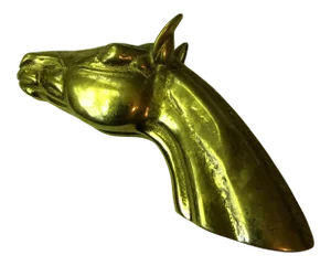 Vintage Heavy Brass Equestrian Horse Clip Paper Holder 1940’s